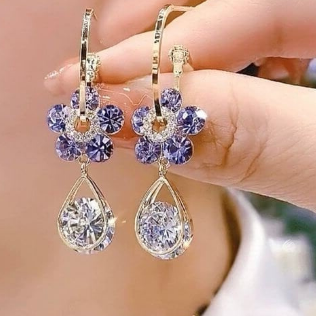 Aros "Flor de Amatista" - (Oferta 2x1)