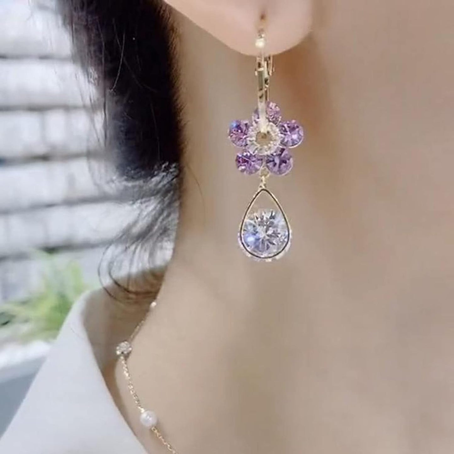 Aros "Flor de Amatista" - (Oferta 2x1)