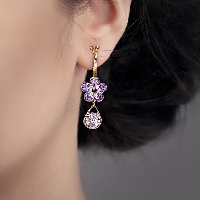 Aros "Flor de Amatista" - (Oferta 2x1)