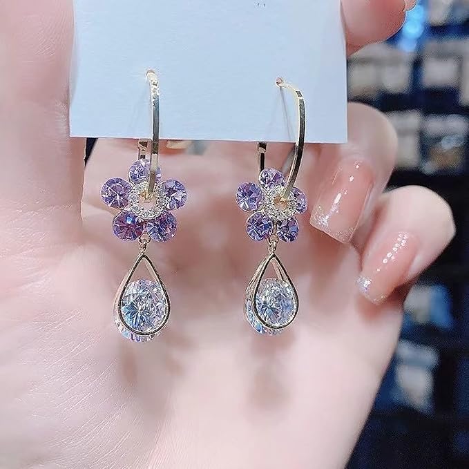 Aros "Flor de Amatista" - (Oferta 2x1)